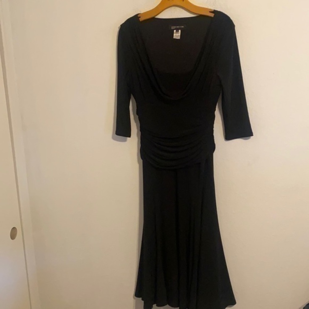 JONES NEW YORK SOLID BLACK DRESS SIZE 8